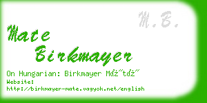 mate birkmayer business card